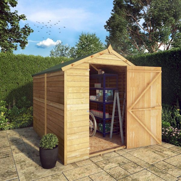 Mercia Overlap Apex Single Door Shed 8x6 - Windowless