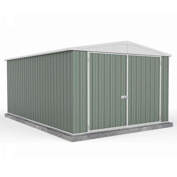 Absco Utility Workshop Pale Eucalyptus Metal Shed 3.0m x 4.48m