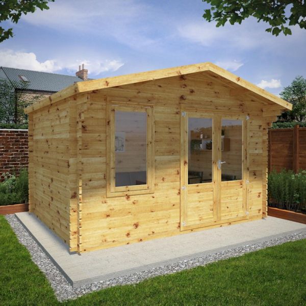 Mercia Retreat Log Cabin 4m x 3m - 28mm - Double Glazed