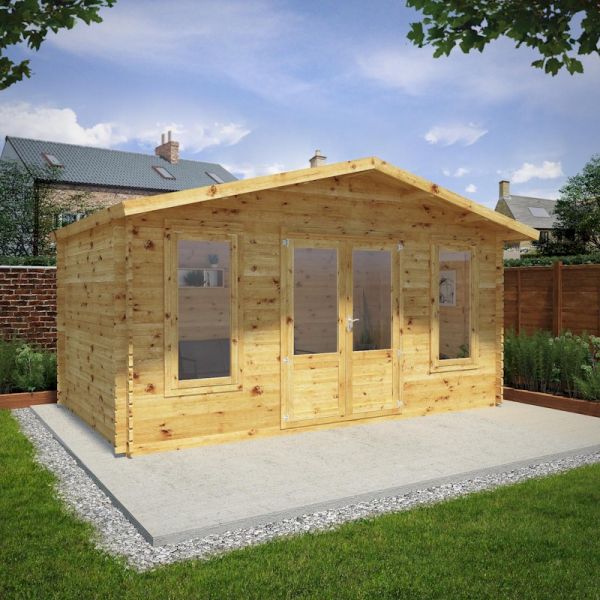 Mercia Retreat Log Cabin 5m x 3m - 34mm - Double Glazed