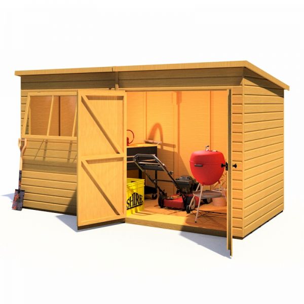 Shire Ranger Premium Pent Shed 12x6 With Double Doors