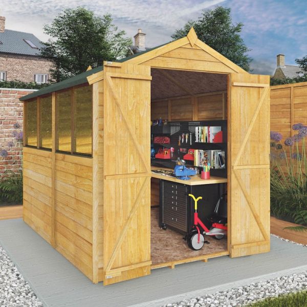 Mercia Value Overlap Apex Double Door Shed 8x6