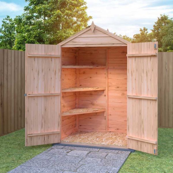 Shire Value Overlap Windowless Shed 4x3 with Shelves