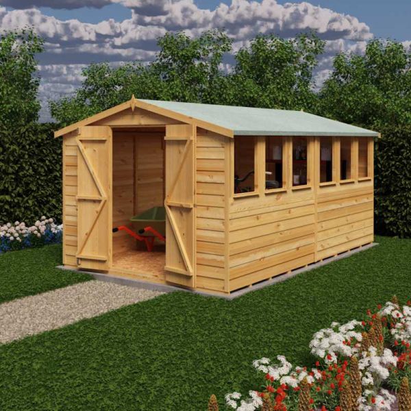 Shire Value Overlap Garden Shed 12x8 with Double Doors