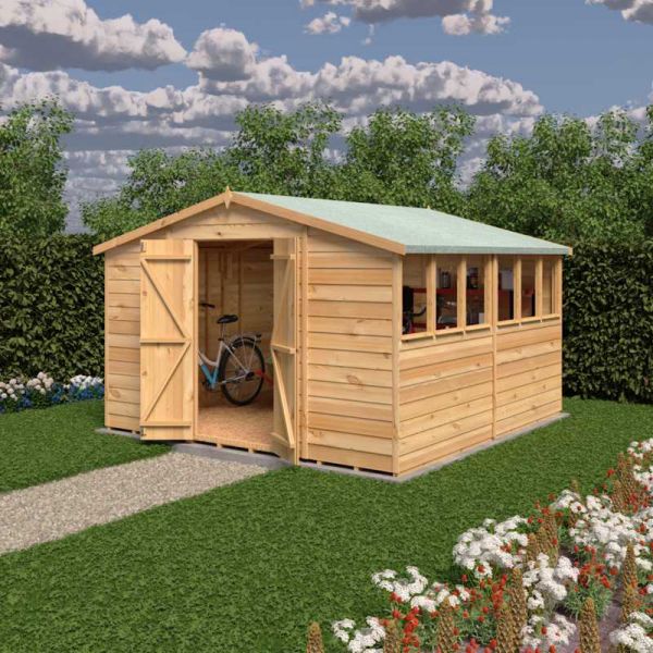 Shire Value Overlap Garden Shed 10x10 with Double Doors