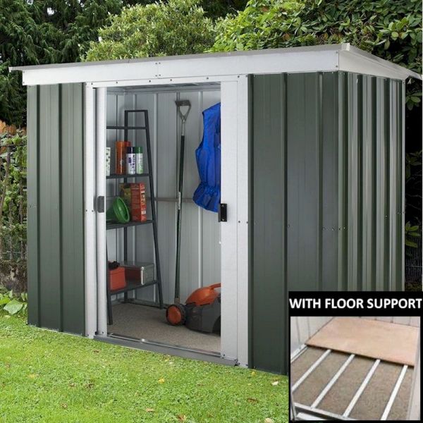 Yardmaster Emerald Pent 104GPZ Metal Shed with Floor Support Frame 2.84 x 1.04m-58454 