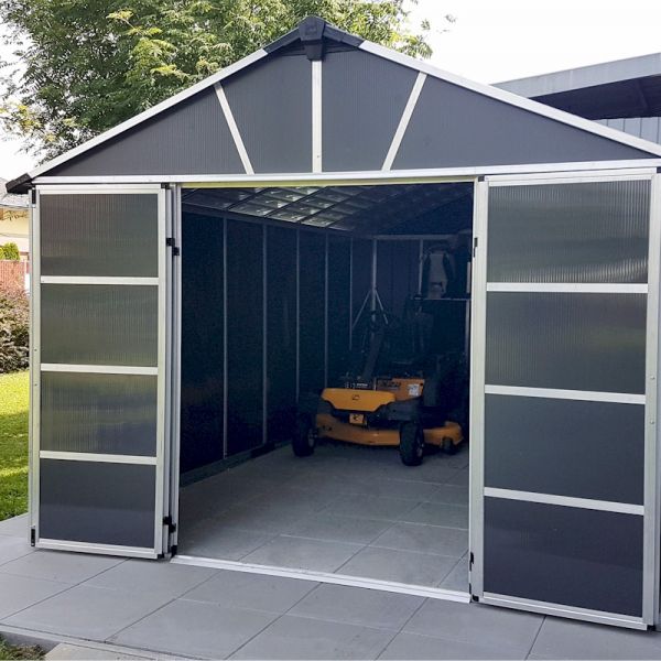 Palram - Canopia Yukon 11x9 Dark Grey Plastic Shed