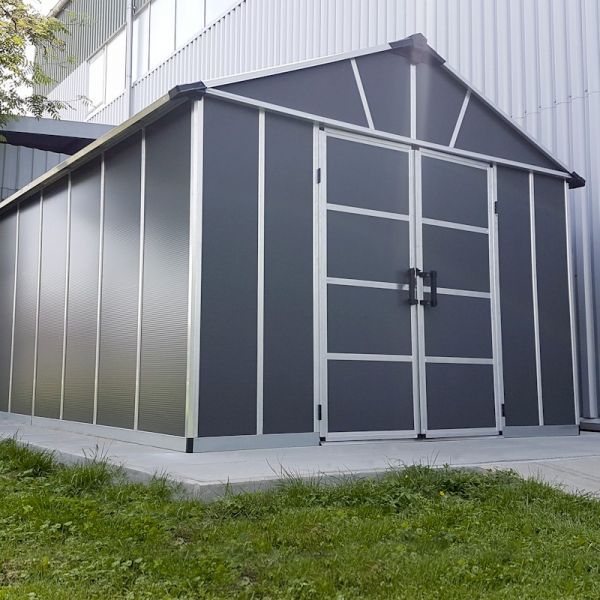 Palram - Canopia Yukon 11x13.1 Dark Grey Plastic Shed