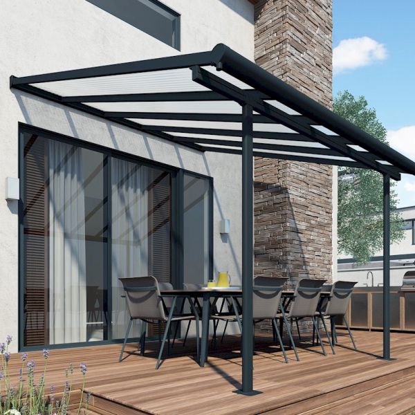 Palram - Canopia Sierra Patio Cover 3m x 3.05m Grey Clear