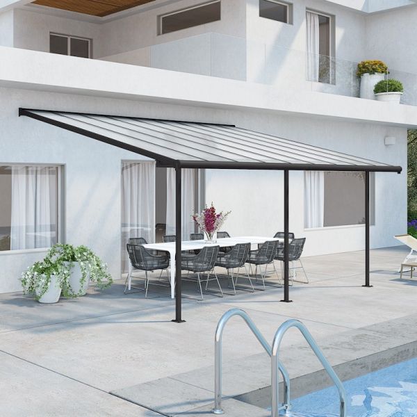 Palram - Canopia Sierra Patio Cover 3m x 6.10m Grey Clear