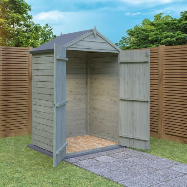 Shire Pressure Treated Value Overlap Windowless Shed 4x3 with Double Doors