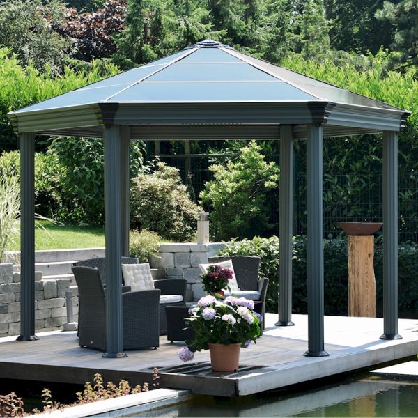 Palram - Canopia Roma Hexagonal Garden Gazebo Grey