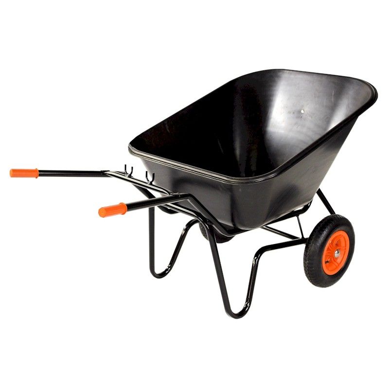 Bullbarrow Titan Duo Black Wheelbarrow - One Garden