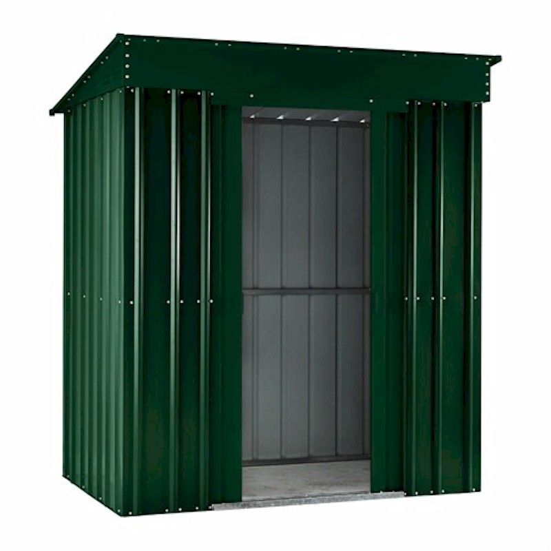 lotus pent 8x4 heritage green metal shed - one garden