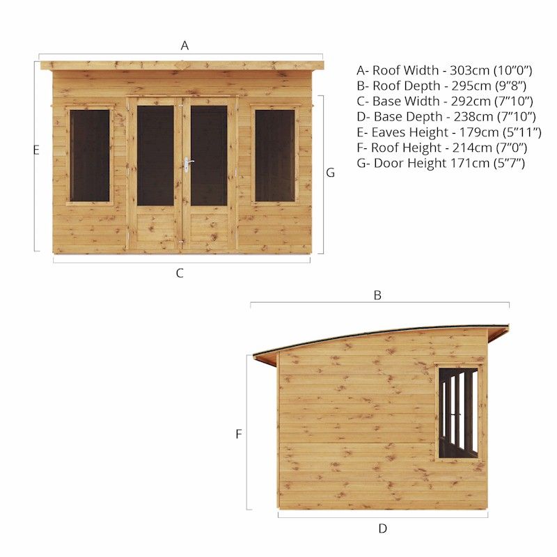 Mercia Helios Curved Roof Summerhouse 10x8 - One Garden