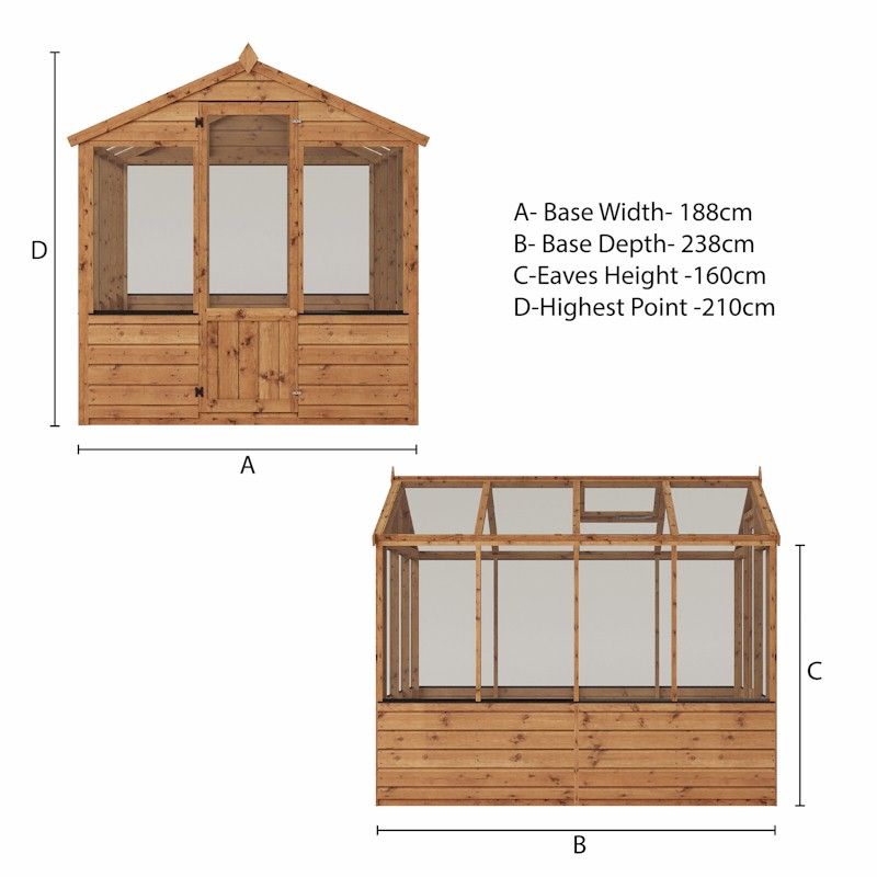 Mercia Traditional Greenhouse 8x6 One Garden