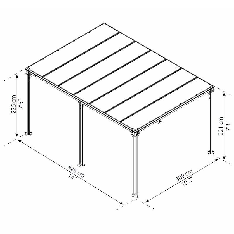 Palram - Canopia Milano 4300 Garden Gazebo Grey Bronze - One Garden