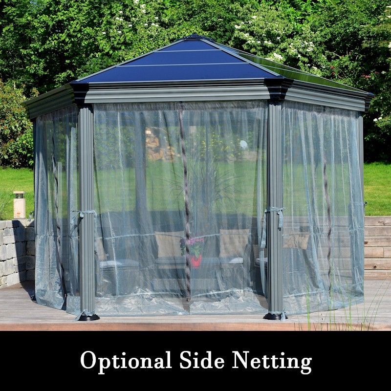 Palram - Canopia Roma Hexagonal Garden Gazebo Grey - One Garden