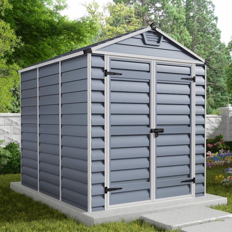 Palram - Canopia Skylight Dark Grey Plastic Shed 6x8 - One Garden