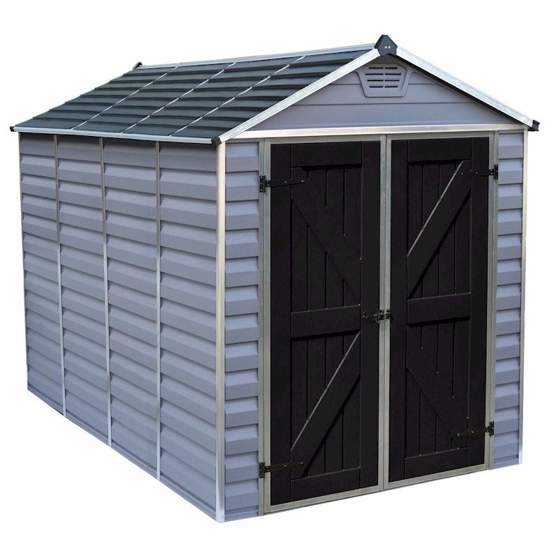 Palram Skylight Grey Deco Plastic Shed 10x6 One Garden