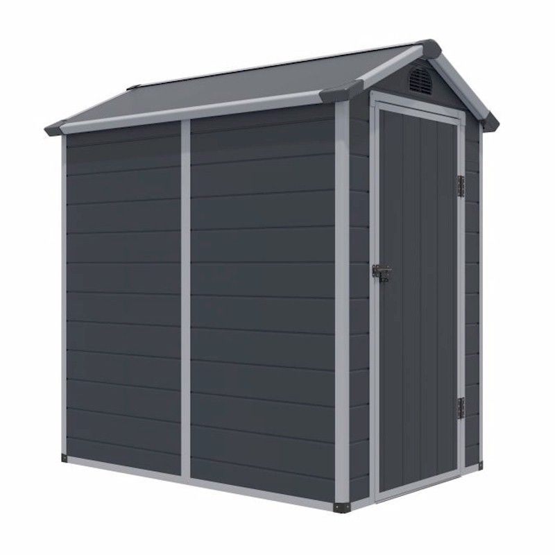 Rowlinson Airevale 4x6 Apex Plastic Shed - Dark Grey - One Garden