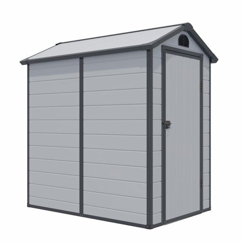 Rowlinson Airevale 4x6 Apex Plastic Shed - Light Grey - One Garden