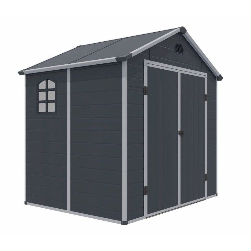 Rowlinson Airevale 8x6 Apex Plastic Shed - Dark Grey - One Garden