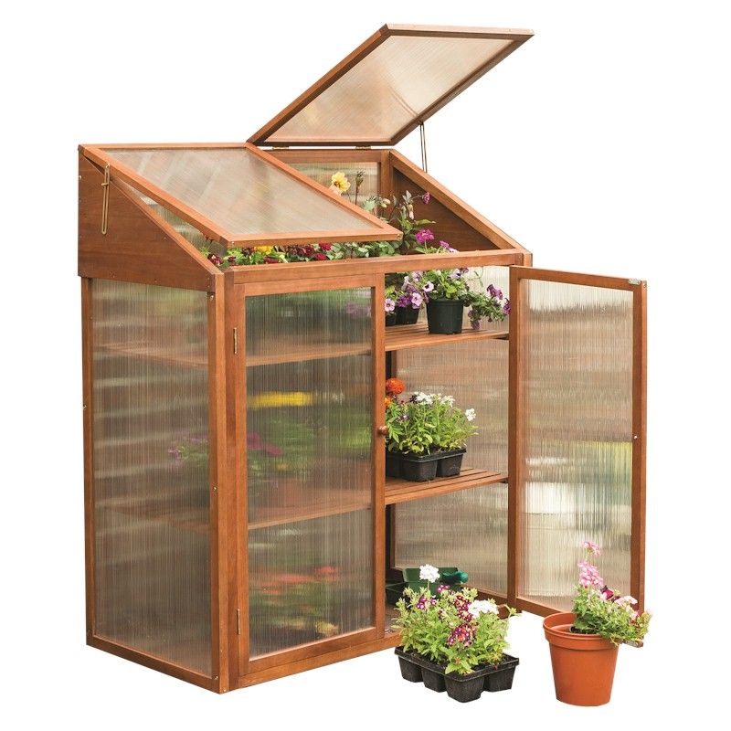 Rowlinson Hardwood Mini Greenhouse - One Garden