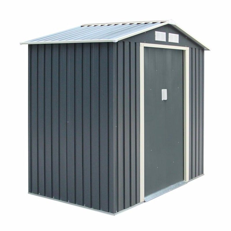 Rowlinson Trentvale 6x4 Metal Apex Shed - Dark Grey - One Garden