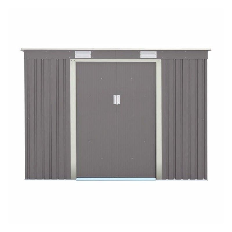 Rowlinson Trentvale 6x4 Metal Pent Shed - Light Grey - One Garden