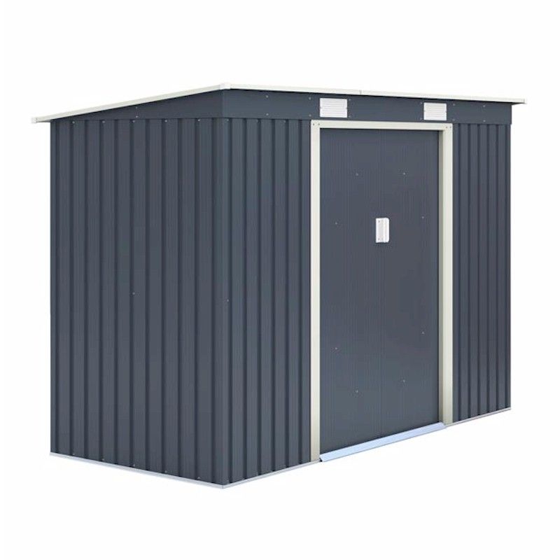 Rowlinson Trentvale 8x4 Metal Pent Shed - Dark Grey - One Garden