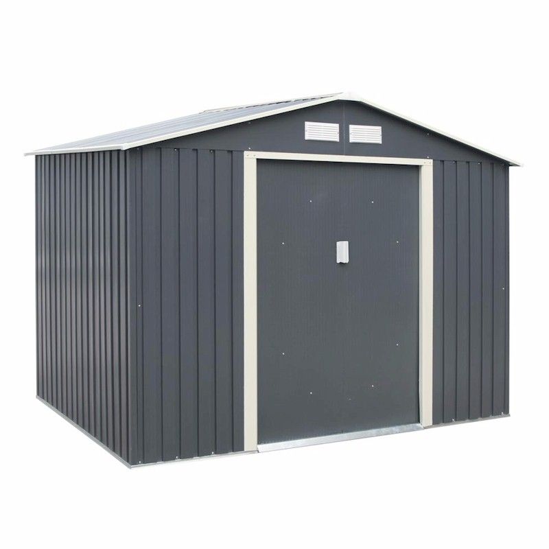 Rowlinson Trentvale 8x6 Metal Apex Shed - Dark Grey - One Garden