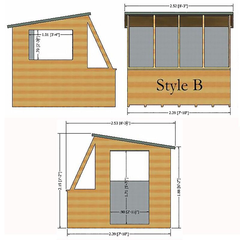 Shire Iceni Potting Shed 8x8 - Right Door (B) - One Garden