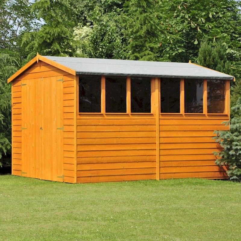 Shire Overlap Garden Shed 10x10 With Double Doors One Garden