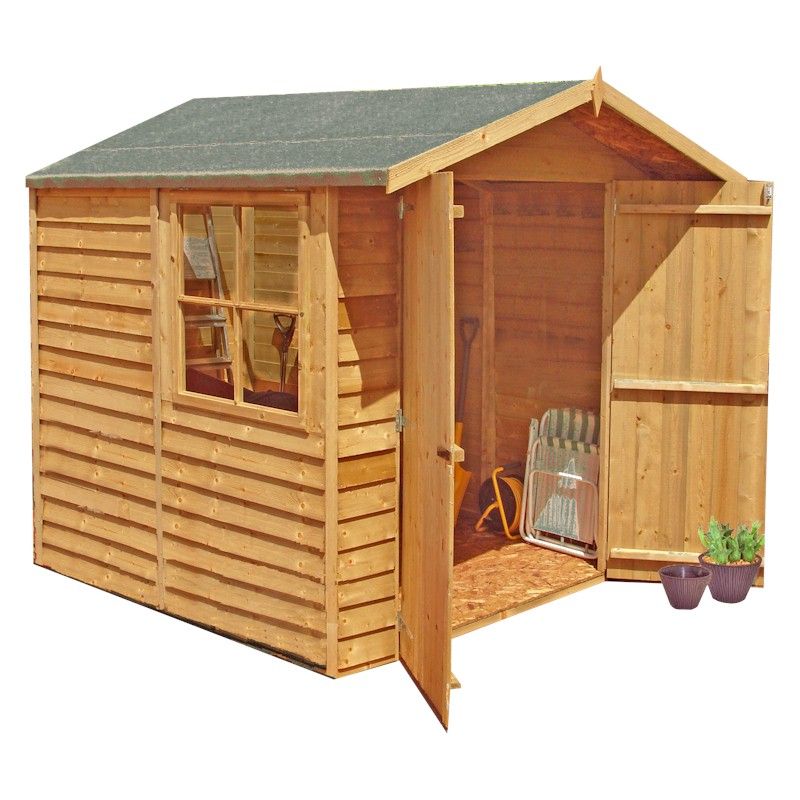 Shire Overlap Garden Shed 7x7 With Double Doors - One Garden