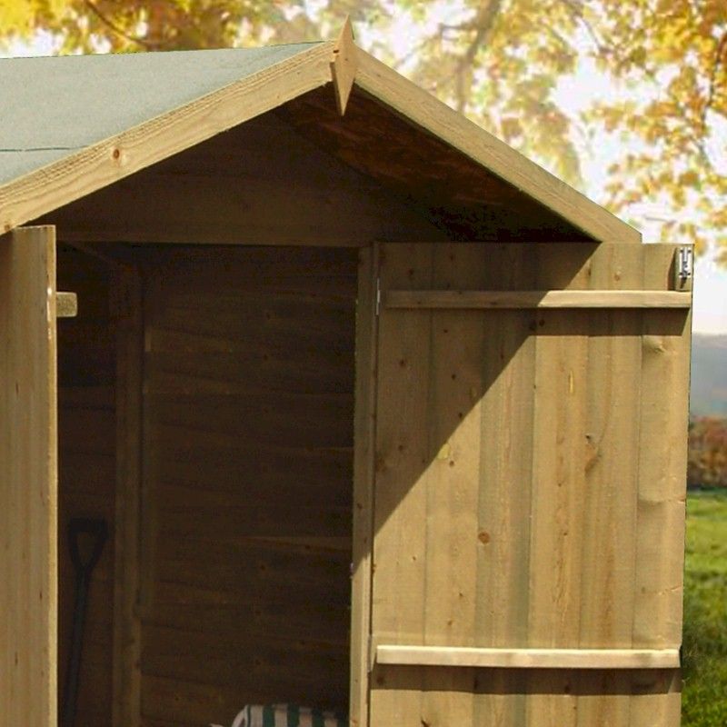 Shire Pressure Treated Overlap Shed 7x7 With Double Doors - One Garden