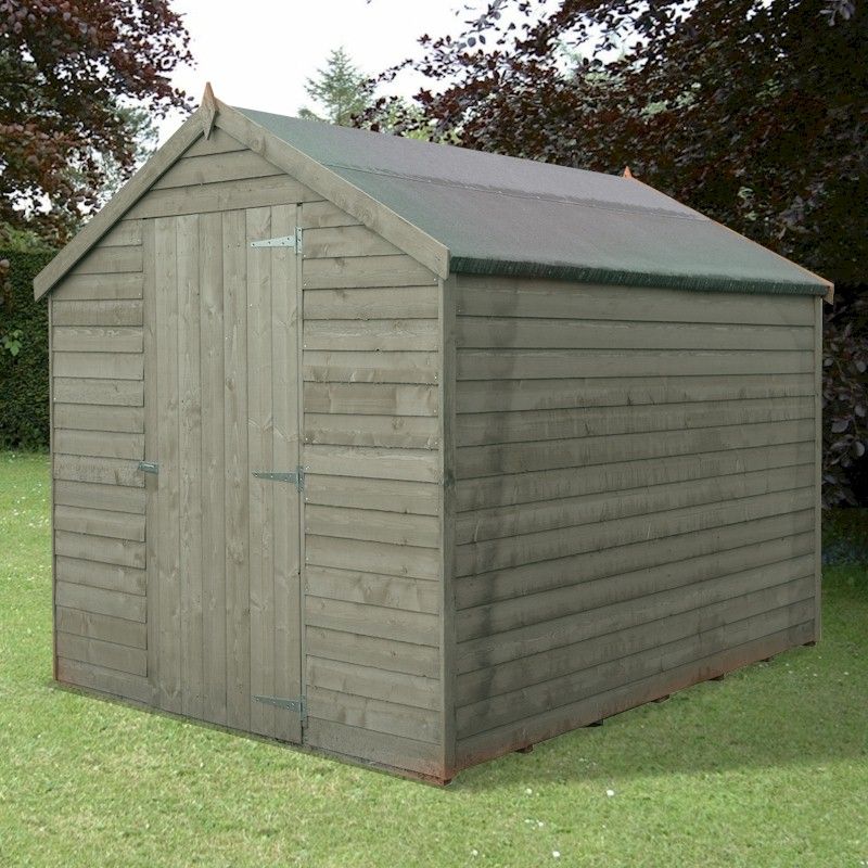 Shire Pressure Treated Value Overlap Apex Shed 8x6 One Garden 5636