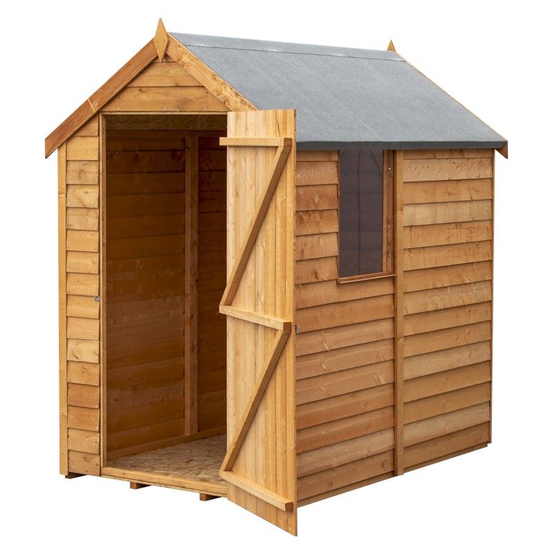 Shire Value Overlap Apex Shed 6x4 With Window - One Garden