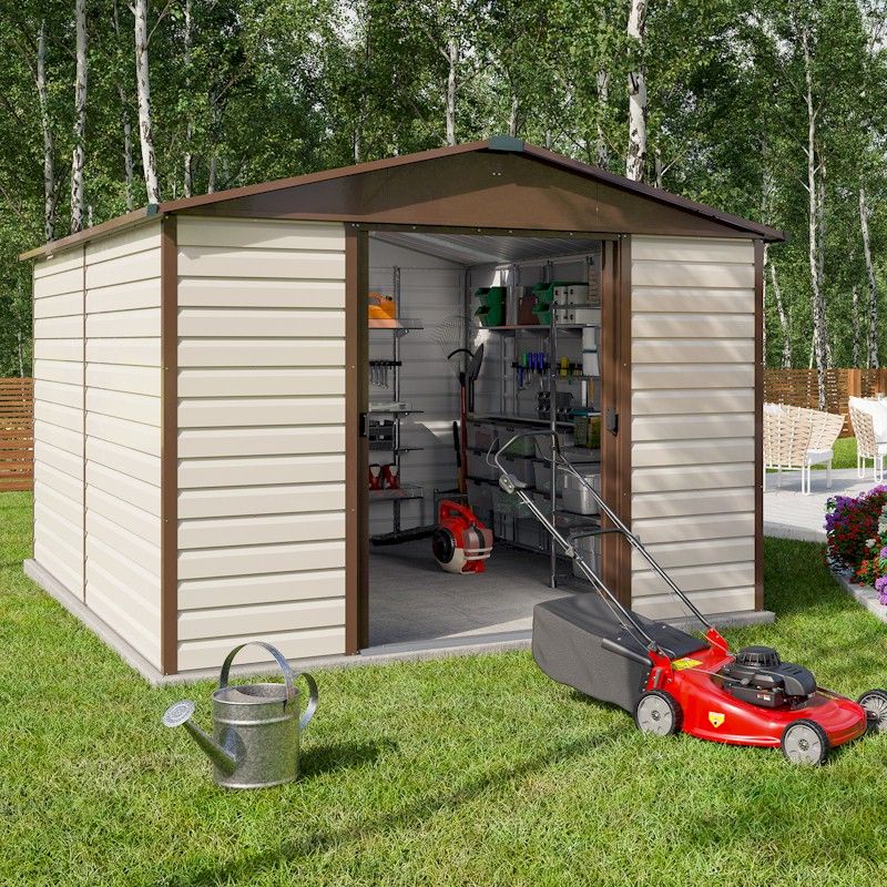 Yardmaster Shiplap 1012TBSL Metal Shed 2.85 x 3.67m - One Garden