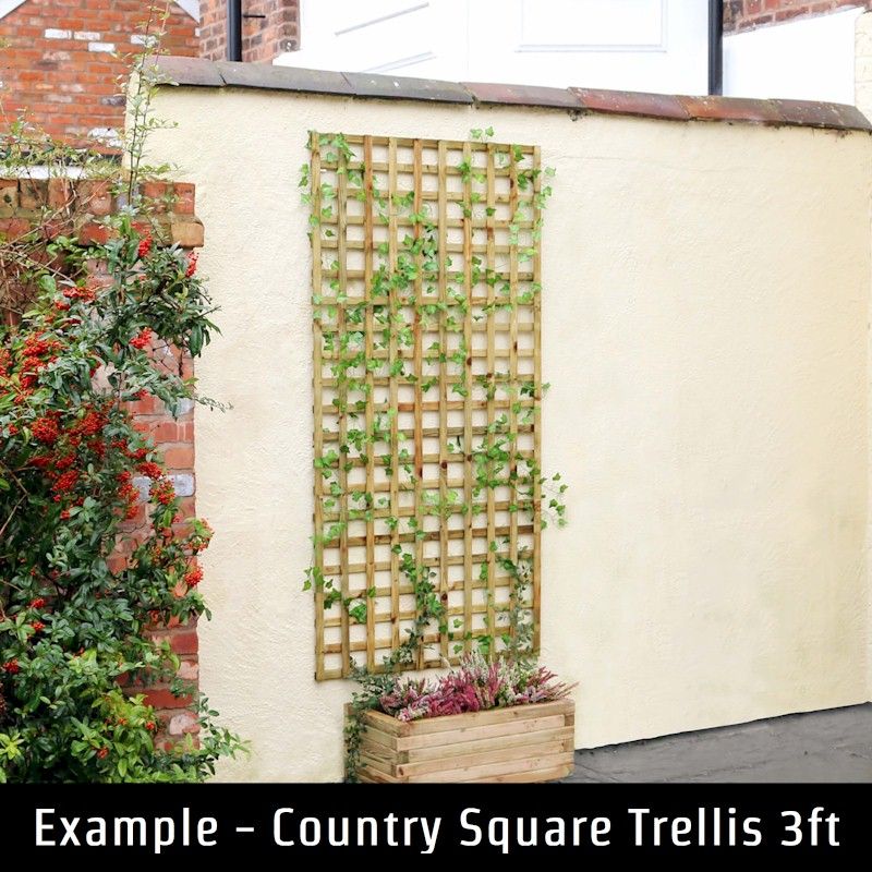 Zest County Square Trellis 1ft x 6ft - 3-Pack - One Garden