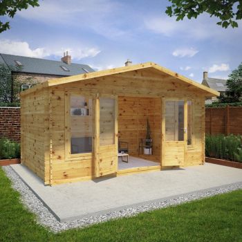 Mercia Retreat Log Cabin 5m x 3m - 28mm - Double Glazed image