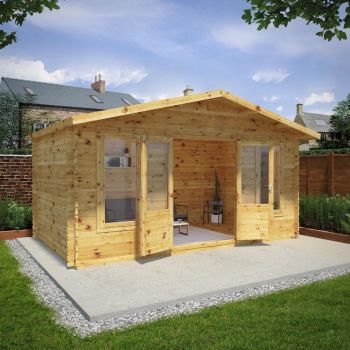 Mercia Retreat Log Cabin 5m x 3m - 44mm - Double Glazed image