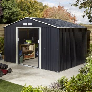 Rowlinson Trentvale 10x8 Metal Apex Shed - Dark Grey image