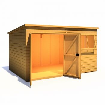 Shire Ranger Premium Pent Shed 12x8 With Double Doors image