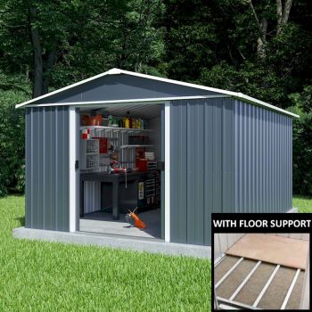 Yardmaster Castleton 1013AEYZ Metal Shed with Floor Support Frame 2.85 x 3.87m image