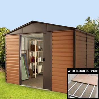 yardmaster woodgrain shiplap 106wgl metal shed 6x10 - one