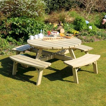 Zest Rose Round Picnic Table image