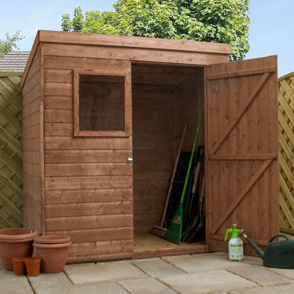 mercia classic shiplap pent shed 6x4 - one garden