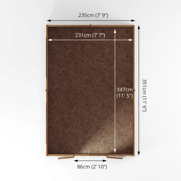 Mercia Overlap Apex Shed 12x8 - Windowless