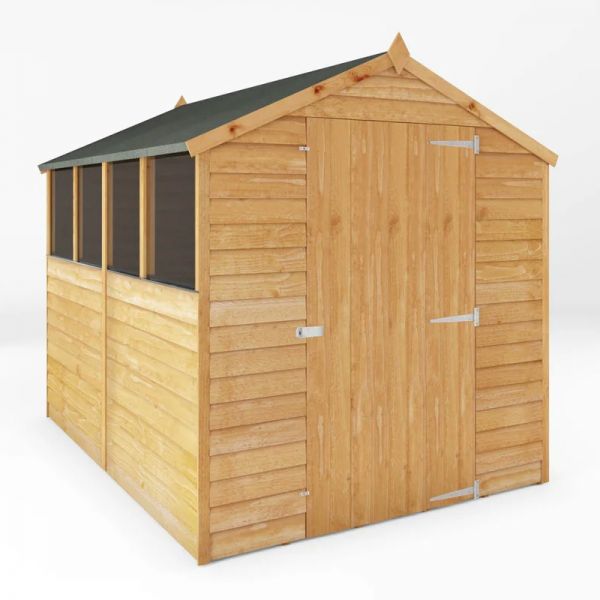 Mercia Value Overlap Apex Shed 8x6 - Single Door